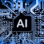 Abstract, close up of mainboard electronic computer background AI
