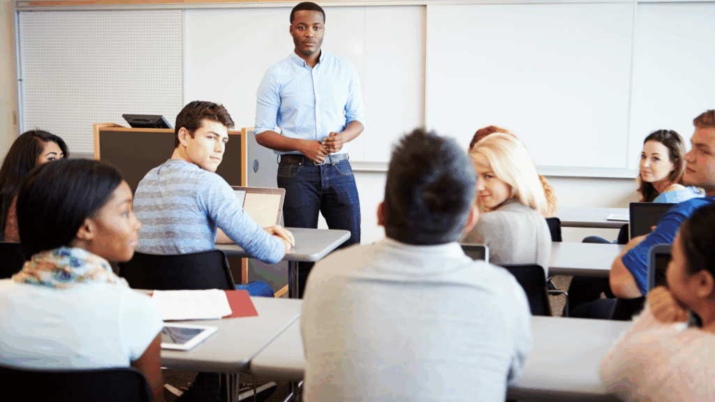 Teacher in a classroom with students
