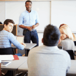 Teacher in a classroom with students