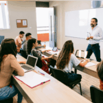 Instructor in classroom with students